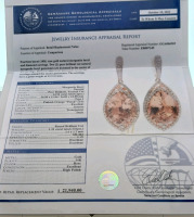 14K Rose Gold Natural Morganite Beryl (14.54ct) and Diamond (1.51ct) Earrings Pear Brilliant Cut Morganite Beryl Gemstones-Retail Value $21,940 - 6