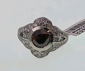 Platinum Fancy Color Diamond (1.12ct) and Genuine Faceted Diamonds (1.08ct) Ring (size 6.5) Retail Value $13,293