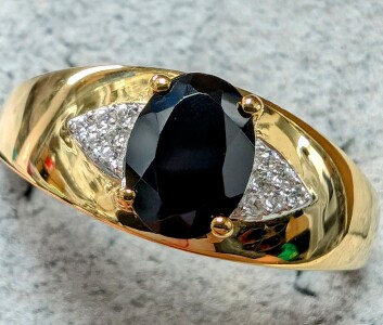 $240 Silver Black Onyx 1.2Ct Ring