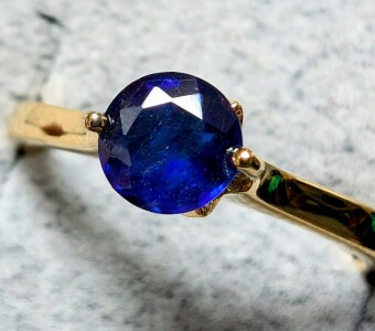 $200 Silver Blue Sapphire 0.Ct Ring