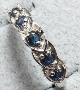 $180 Silver Blue Sapphire 0.15Ct Ring