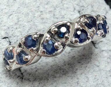 $220 Silver 3.75G Sapphire 0.6Ct Ring