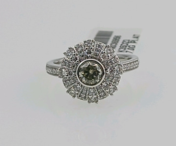 Platinum Round Brilliant Cut Diamond Ring (size 6.5) Round Brilliant Cut Diamond (0.60ct) Round Brilliant Cut Diamonds Accent the Ring Around and on Both Sides of the Center Diamond Retail Value $8,720.00