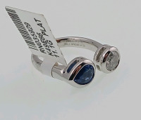 Platinum Sapphire and Diamond Ring (size 6.5) Oscar Friedman Polished, Stamped and Tested Platinum Ring One Genuine GIA Pear Shaped Sapphire (1.17ct) One Genuine Diamond (0.82ct) Retail Value $14,880.00 - 2