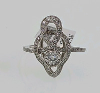 Platinum Diamond Ring (size 6) Round Brilliant (0.31ct) 84 Round Brilliant Diamonds (0.28ct tw) Retail Value $4,560.00