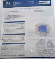 Platinum Natural Tanzanite Zoisite And Diamond Ring (size 6.5) Cushion Brilliant Cut Natural Tanzanite Zoisite Gemstone (1.87ct) Round Brilliant Cut Diamonds Accent Center Stone (0.70ct) Retail Value $11,570.00 - 4