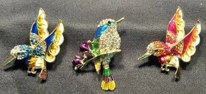 (3) Hummingbird Brooches