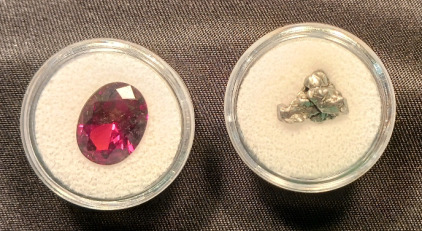 Blood Red Ruby VVS Oval Diamond Faceted Cut Gemstone (10.15ct), Meteorite Space Rock W/COA (1.82g)