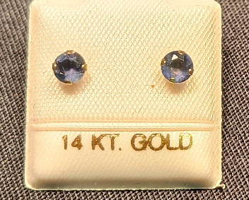 Iolite .46ct 14k Gold Earrings