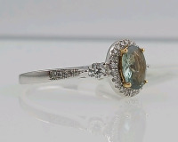 18K Yellow Gold Alexandrite and Diamond Ring (size 6.5) Marked Oscar Friedman Oval Genuine GIA Certified Alexandrite Center Stone (0.73ct) 34 Round Natural Brilliant Cut Diamonds (0.26ct) Retail Value $10,903.00 - 2