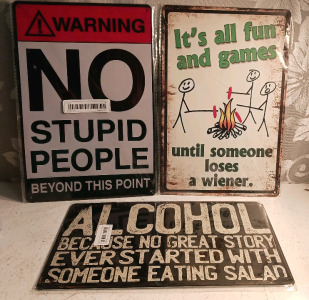 (3) Fun Signs for Wall