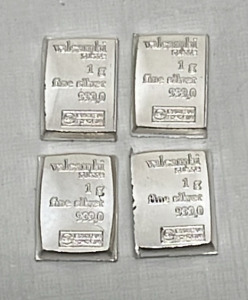 (4) 1 Gram .999 Fine Silver Bars