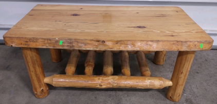 Pine Wood Log Coffee Table