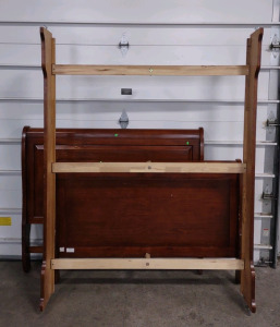 Full Sized Cherry Wood Sleigh Bed Frame