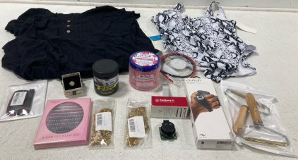 Amazon Overstock-Womens Clothes, Assorted Sizes, Higu Lash Cluster pack, Jewelry, Raspberry Pi High Quality Camera, Clutch Camera Hand Strap, And Much More!!