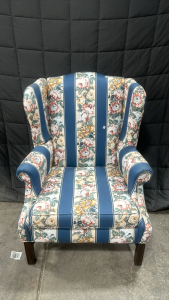 Large Floral Striped Armchair