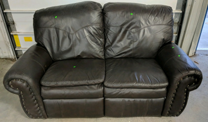 (1) Leather Loveseat Recliner