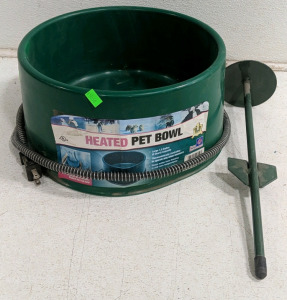 (2) Pet Supplies - (1) Heated Pet Bowl (1) Ground Stake