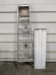 (2) Items - (1) 6ft Sears Step Ladder (1) Light Fixture