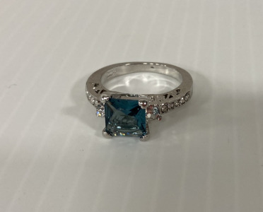 Princess Cut Aquamarine Ring