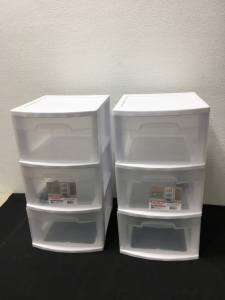 (2) Sterilite 3 Drawer Carts