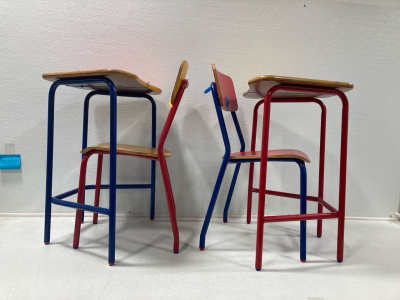 (2) Kids Retro Desks with Chairs