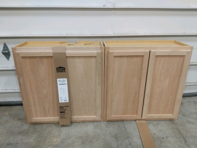 2)Lowe's Project Source 30x30 Wall Cabinets Unfinished