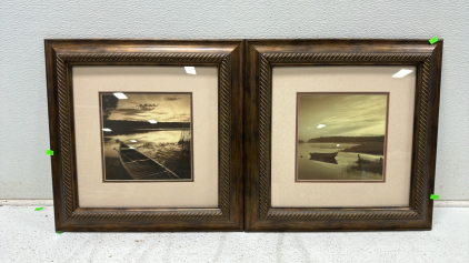 (2) Framed Aquatic Landscape Photographic Artworks