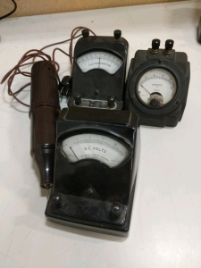 Electrical Testing Instruments - (1) Galvanometer (1) DC Volts Meter (1) Ampere Meter (1) Probe (r3)