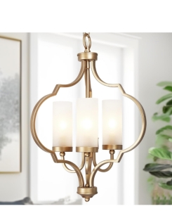 Gold Chandelier 3 Light Adjustable Length (r3)