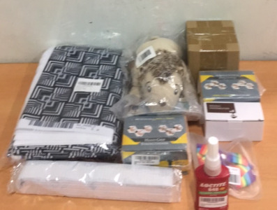 (1) Loctite 648 Retaining Compound (2) Hand Grip Strengtheners (1) Soapsox Lion Scrubber & An Amazon Returns Box (Nate)