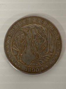 1890 Morgan Zombie Poker Player Coin