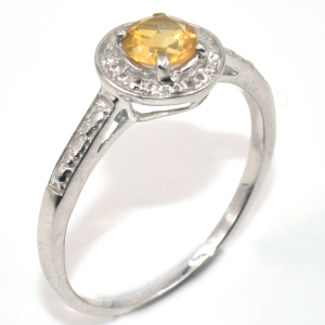 Silver Citrine(0.4ct) Ring