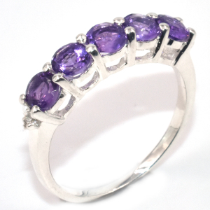 Silver Amethyst(1.1ct) Ring