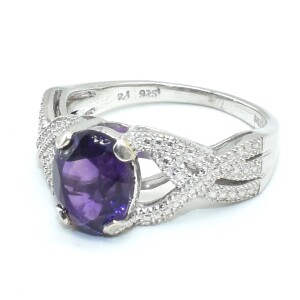 Silver Amethyst(1.3ct) Ring