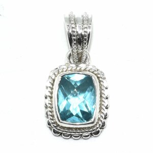 Silver Green Triplet Quartz(4.05ct) Pendant