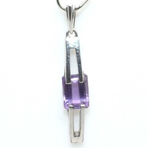 Silver Amethyst(1.2ct) Pendant