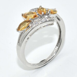 Silver Citrine Cz(1.85ct) Ring