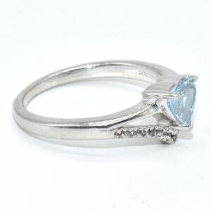 Silver Blue Topaz Cz(1.05ct) Ring