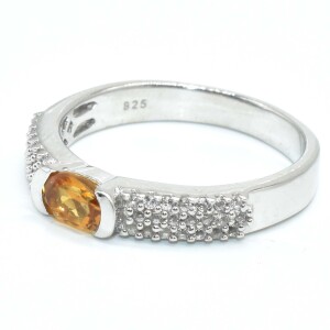 Silver Citrine Cz(0.95ct) Ring