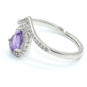 Silver Amethyst Cz(1.2ct) Ring