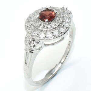 Silver Garnet Cz(1.8ct) Ring