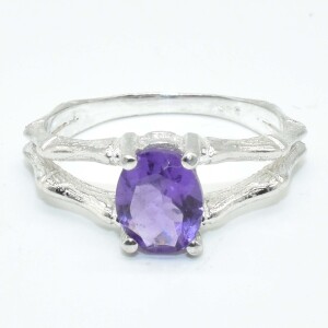 Silver Amethyst(1.1ct) Ring