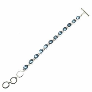 Silver London Blue Quartz(25.3ct) Bracelet