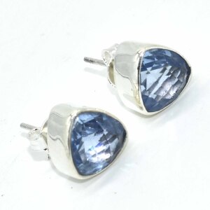 Silver London Blue Quartz(5.05ct) Earrings