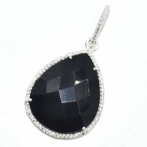 Silver Black Onyx Cz(10.85ct) Pendant