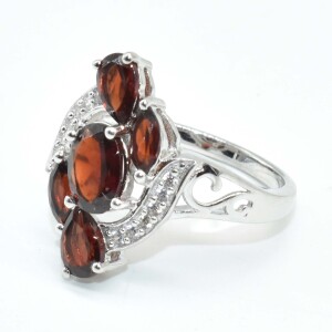 Silver Garnet Cz(3.6ct) Ring