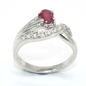 Silver Ruby Cz(1.85ct) Ring