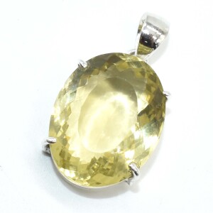 Silver Lemonn Quartz(18.9ct) Pendant