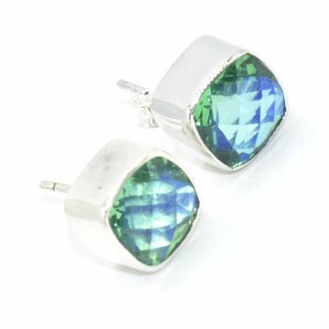 Silver Green Mystic(3.9ct) Earrings